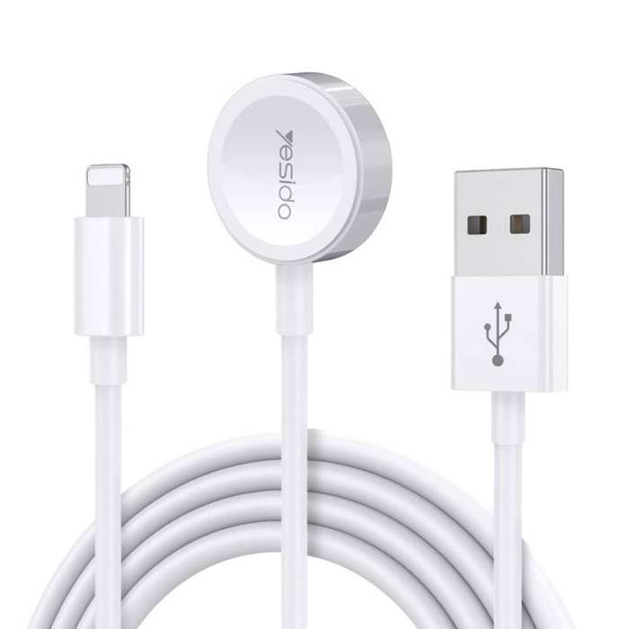 Yesido 2 in 1 charging cable for apple watches and lighting devices - White