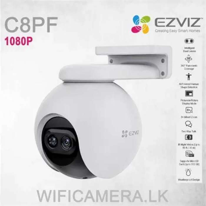 EZVIZ - C8PF - Dual-Lens Pan Tilt Zoom Person Detection Wi-Fi Security Camera - White