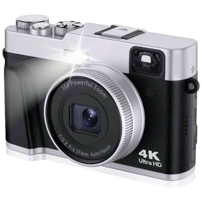 4K Digital Camera With Flashlight & 16x Zoom - Black