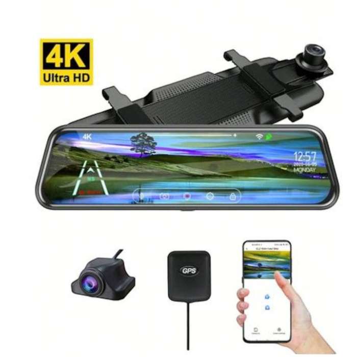 1080P Dual Lens Dash Camera With G-Sensor and Loop Recording - Black