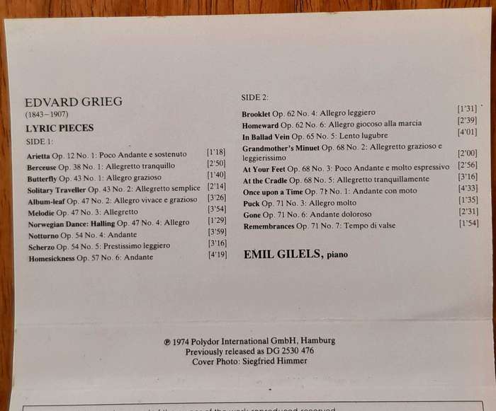 Edvard Grieg - Norwegian Melody - cassette tape