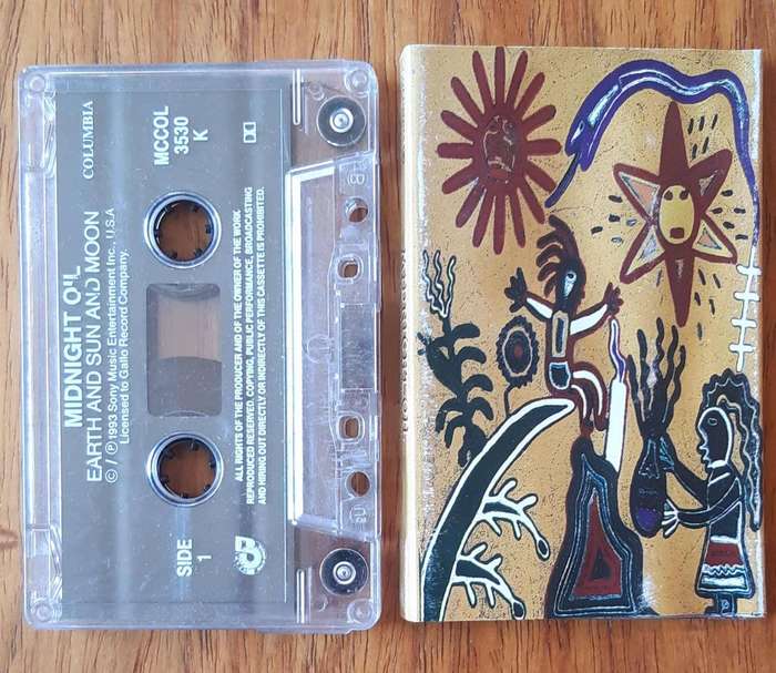 Midnight Oil - Earth and Sun and Moon - cassette tape