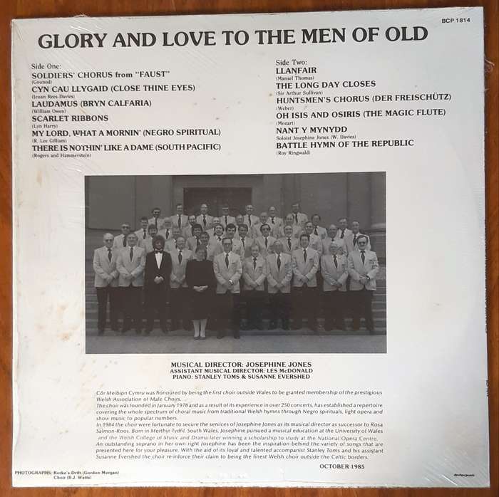 Welsh Male Choir of South Africa - LP Record Vintage Vinyl