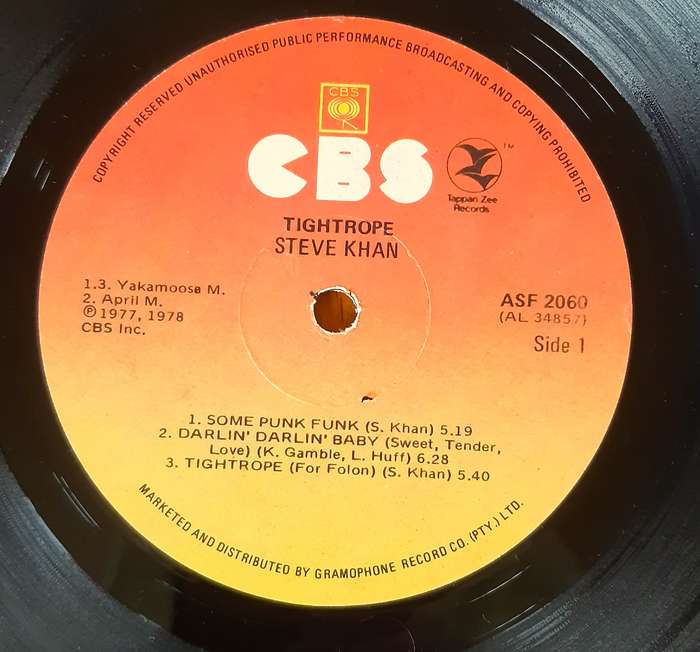 Steve Khan - Tightrope - Vintage Vinyl LP Record