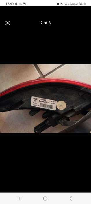 Audi A3 right side outer taillight