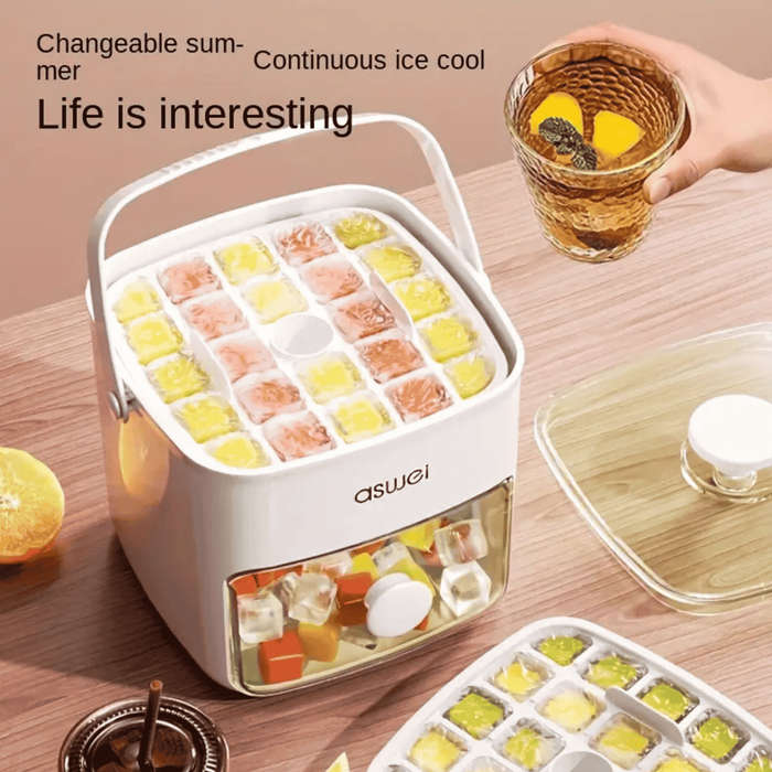Ice Cube Maker with Storage Bin and Lid