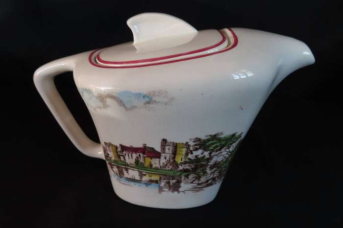 J&G Meakin "Romantic England" Stokesay Castle Coffee Pot (Produced 1940's - 1970's)