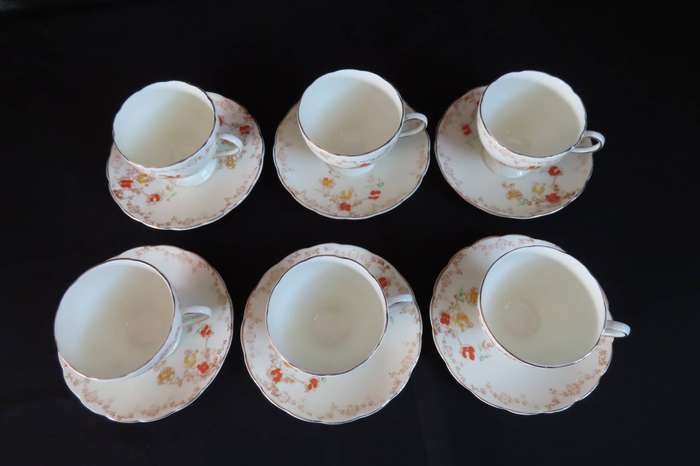 Foley Vintage Demitasse/Espresso 15 Piece Coffee Set.  (1930's)