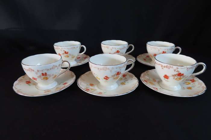 Foley Vintage Demitasse/Espresso 15 Piece Coffee Set.  (1930's)