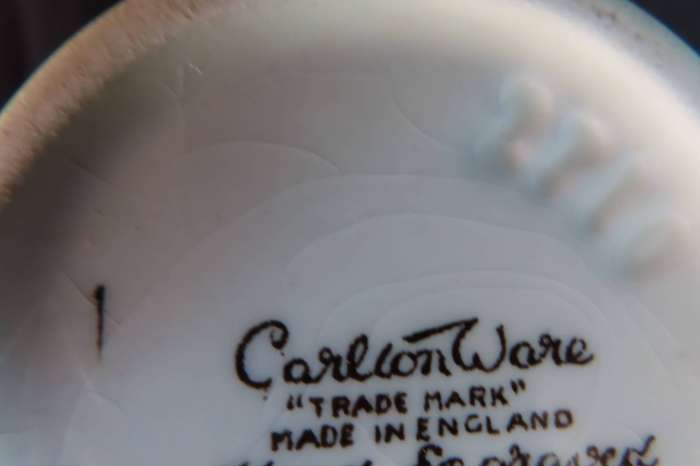 Carlton Ware Hand Engraved & Painted Coffee Duo's x 6