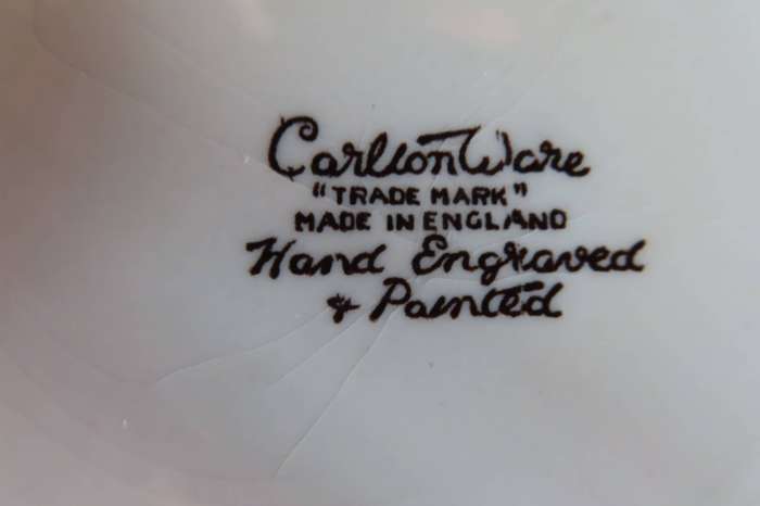 Carlton Ware Hand Engraved & Painted Coffee Duo's x 6