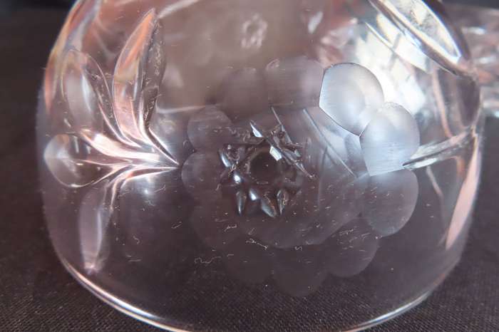 Rose Cut Crystal Dome Butter Dish.
