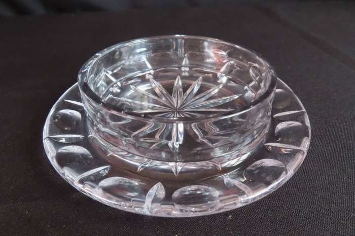 Rose Cut Crystal Dome Butter Dish.