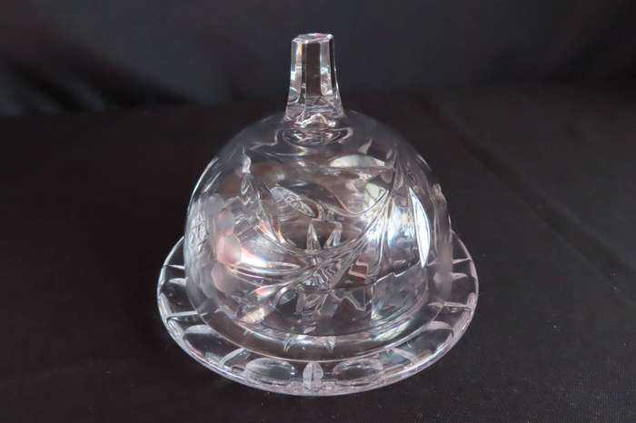 Rose Cut Crystal Dome Butter Dish.