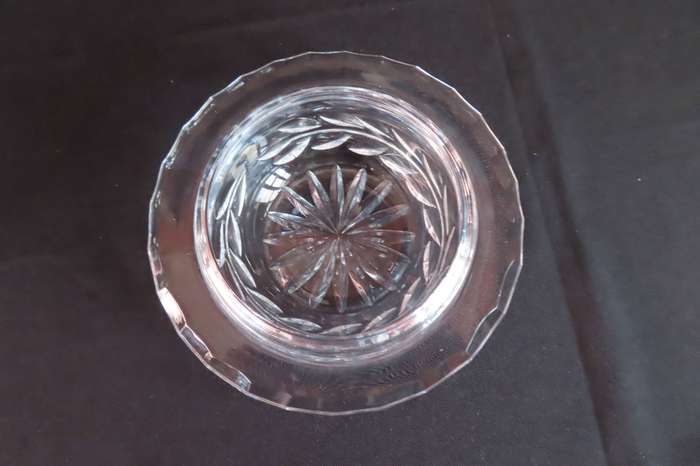 Rose Cut Crystal Butter Dish.