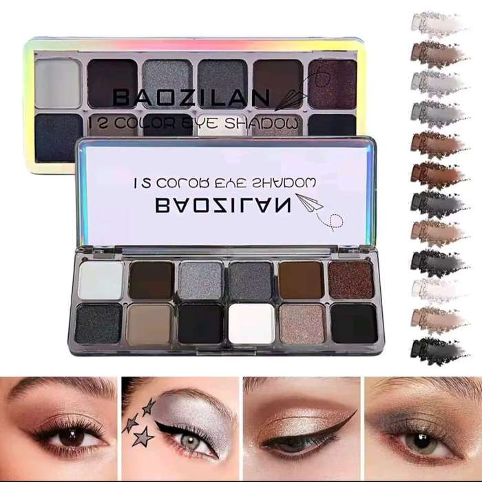 BLACK AND GREY SILVER SMOKY EYESHADOW PALETTE