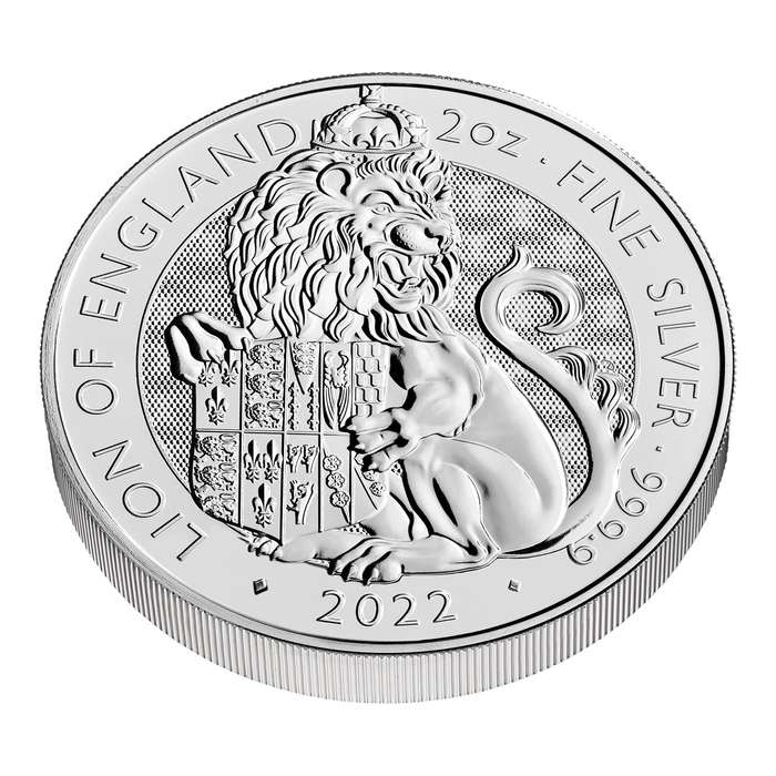 2022 2 oz Silver The Royal Tudor Beasts Lion of England
