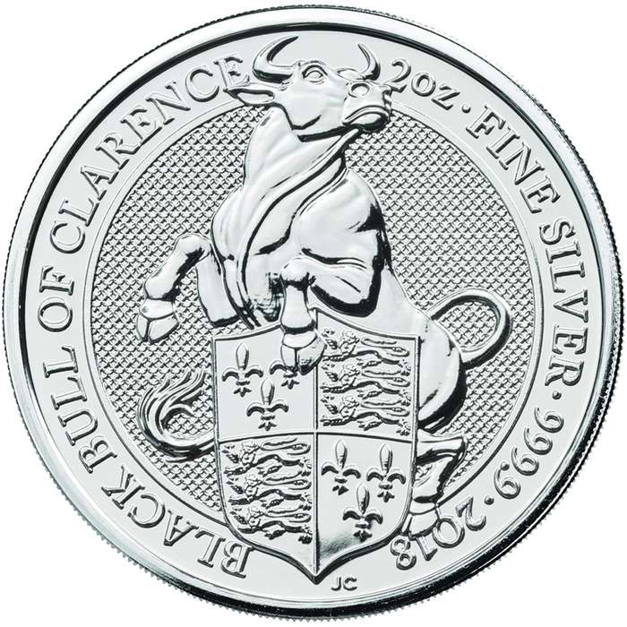 2018 2 oz Queen's Beast Black Bull of Clarence