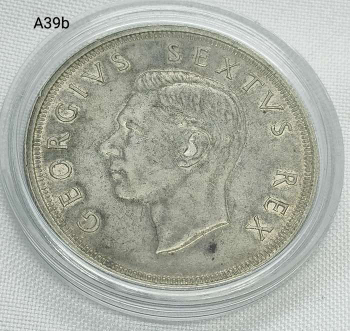 1950 Union of SA Crown - 5 shillings - .800 silver - in capsule