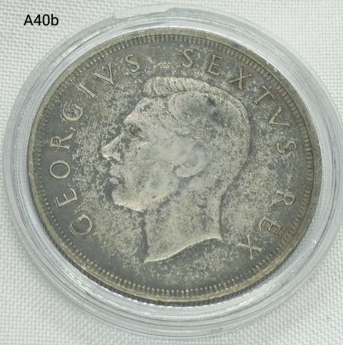 1949 Union of SA Crown - 5 shillings - .800 silver - in capsule