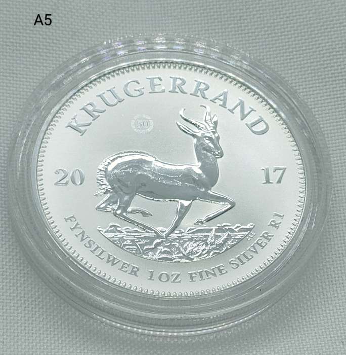 2017 Krugerrand - premier strike with 50 privy mark - 1 0z .999 silver - in pouch with COA