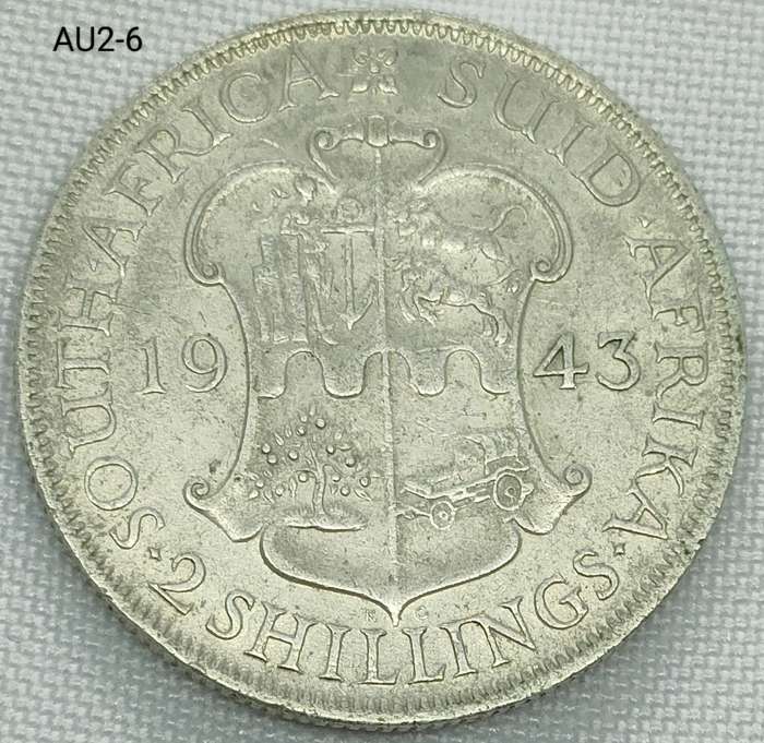 1943 Union of SA 2 shillings - florin -.800 silver coin