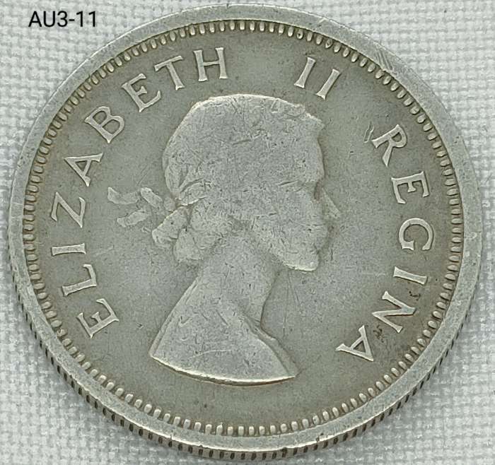 1958 Union of SA 1 shilling- .500 silver coin