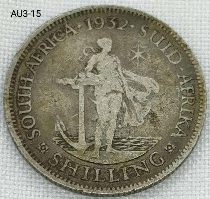 1932 Union of SA 1 shilling- .800 silver coin