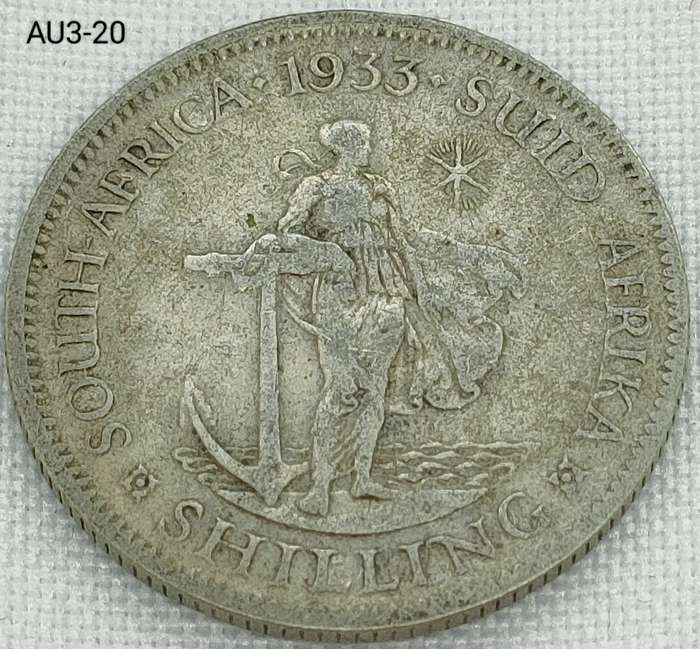 1933 Union of SA 1 shilling- .800 silver coin