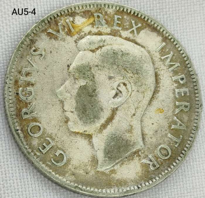 1945 Union of SA 2 and a half shillings - .800 silver coin