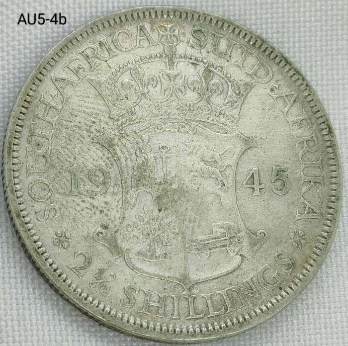 1945 Union of SA 2 and a half shillings - .800 silver coin