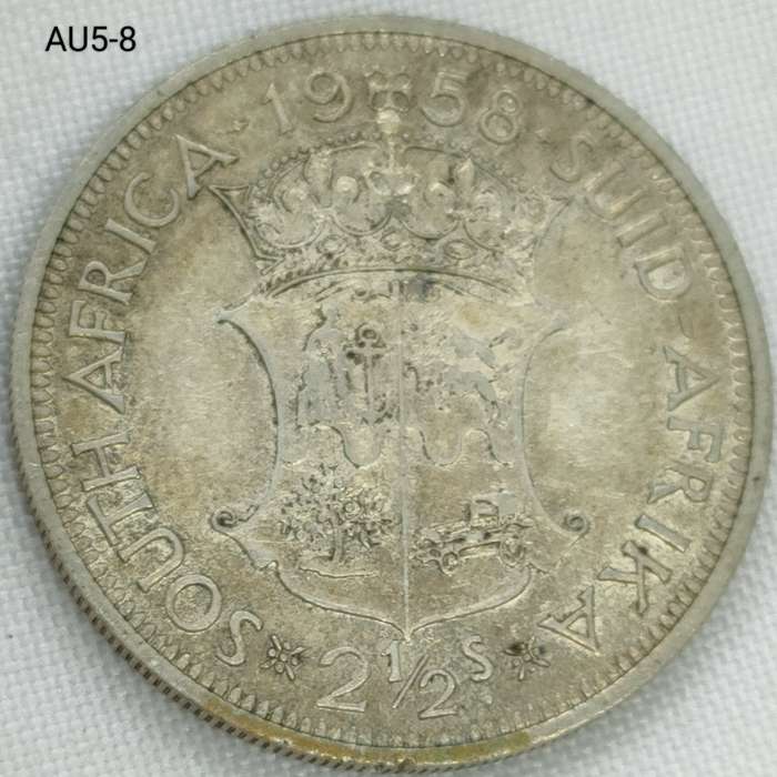 1958 Union of SA 2 and a half shillings - .500 silver coin