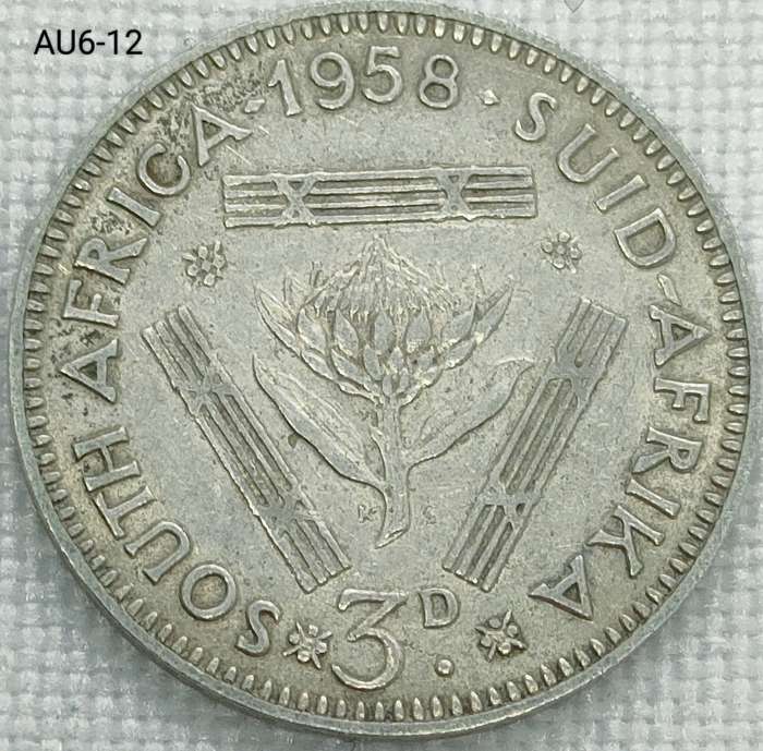 1958 Union of SA threepence - .500 silver coin