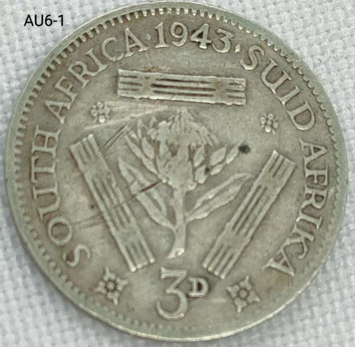 1943 Union of SA threepence - .800 silver coin