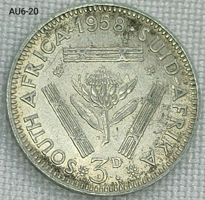 1958 Union of SA threepence - .500 silver coin
