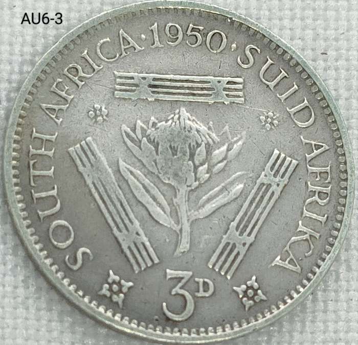 1950 Union of SA threepence - .800 silver coin