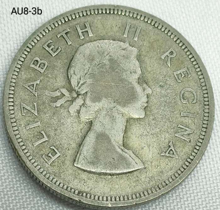 1953 Union of SA two and a half shillings - half-crown - .500 silver coin