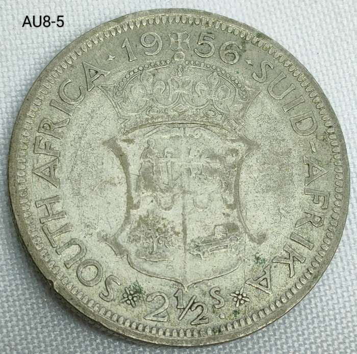 1956 Union of SA two and a half shillings - half-crown - .500 silver coin