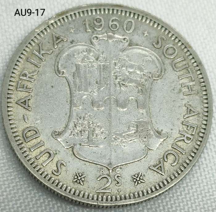 1960 Union of SA 2 shillings - florin - .500 silver coin