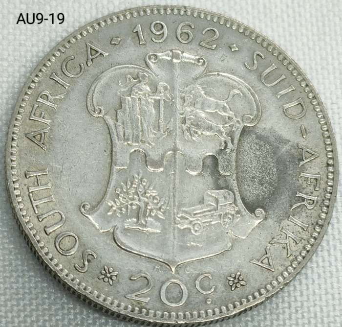 1962 Republic of SA 20c - .500 silver coin