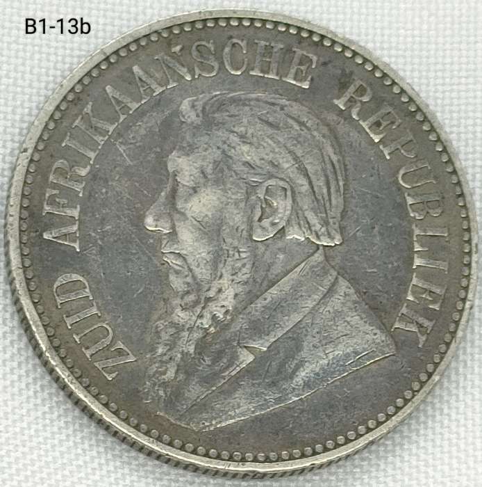 1896 ZAR 2 1/2 shillings - half crown - .925 details coin