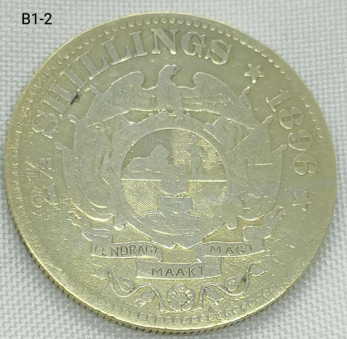 1896 ZAR 2 1/2 shillings - half crown - .925 coin - details coin