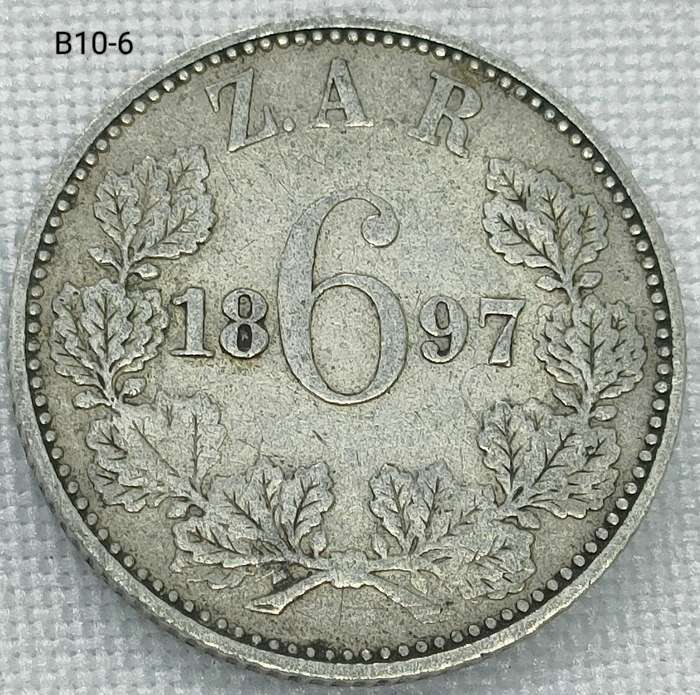 1897 ZAR sixpence - .925 coin