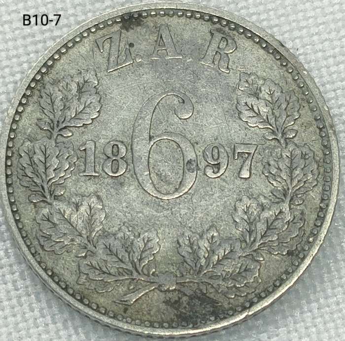 1897 ZAR sixpence - .925 coin