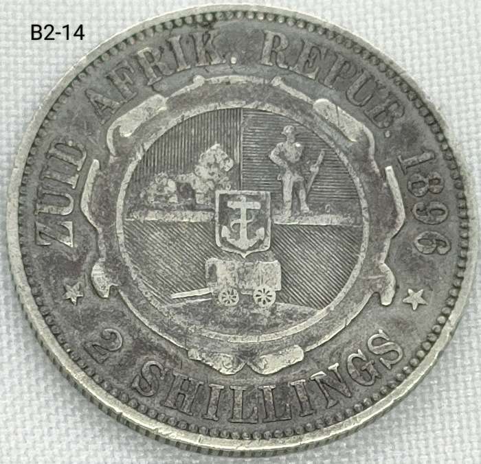 1896 ZAR 2 shillings -.925 coin