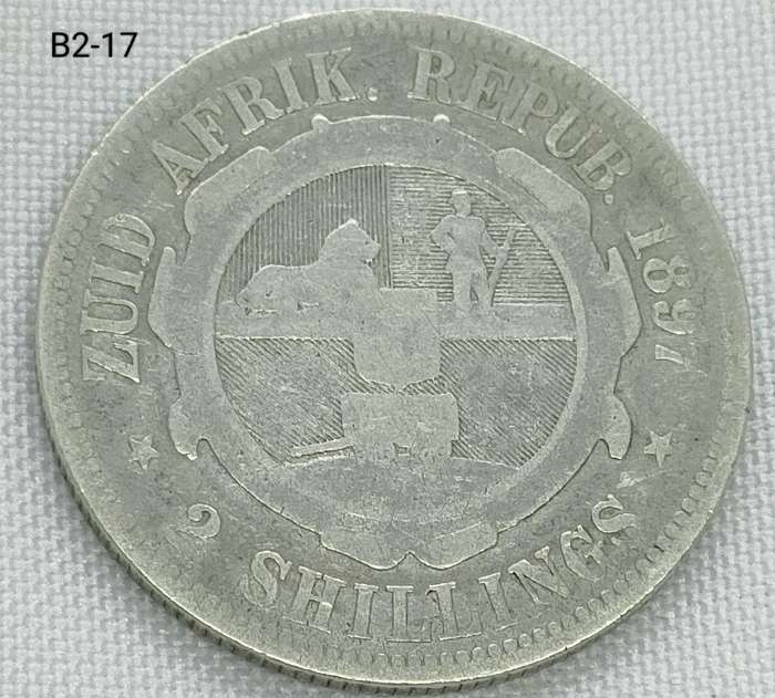 1897 ZAR 2 shillings - 925 filler coin