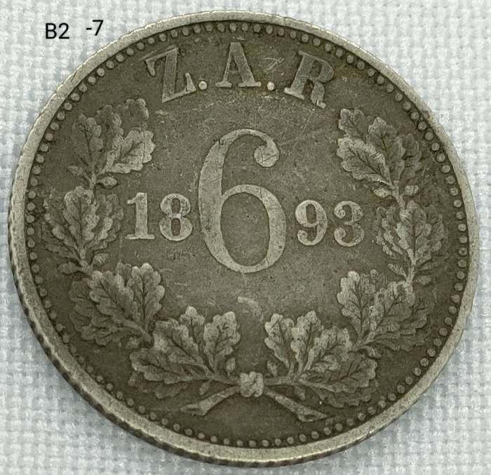 1893 ZAR sixpence - .925 coin