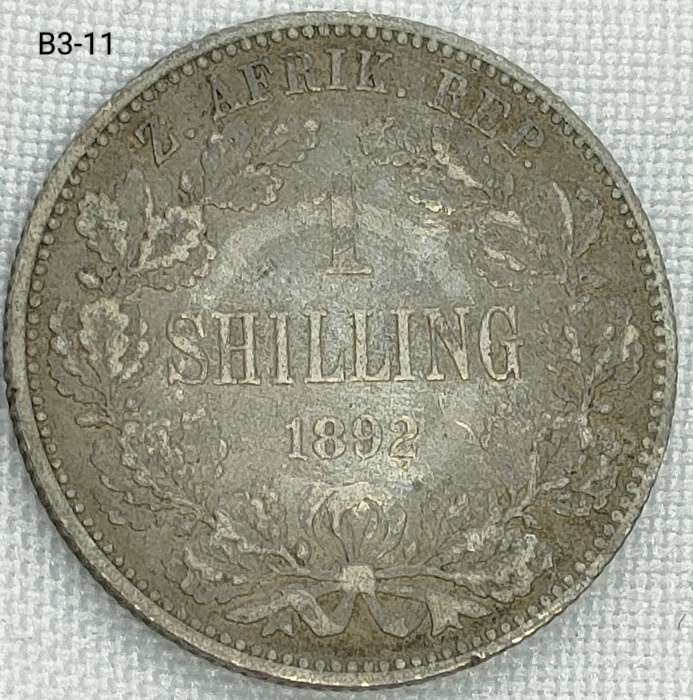 1892 ZAR 1 shilling - .925 coin