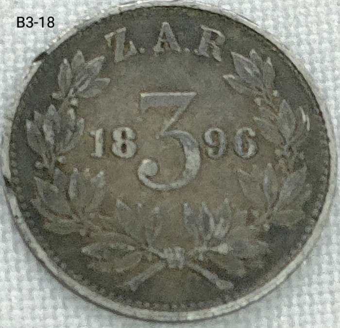 1895 ZAR threepence - .925 coin - rare in any grade