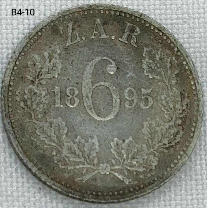 1895 ZAR sixpence - 925 coin